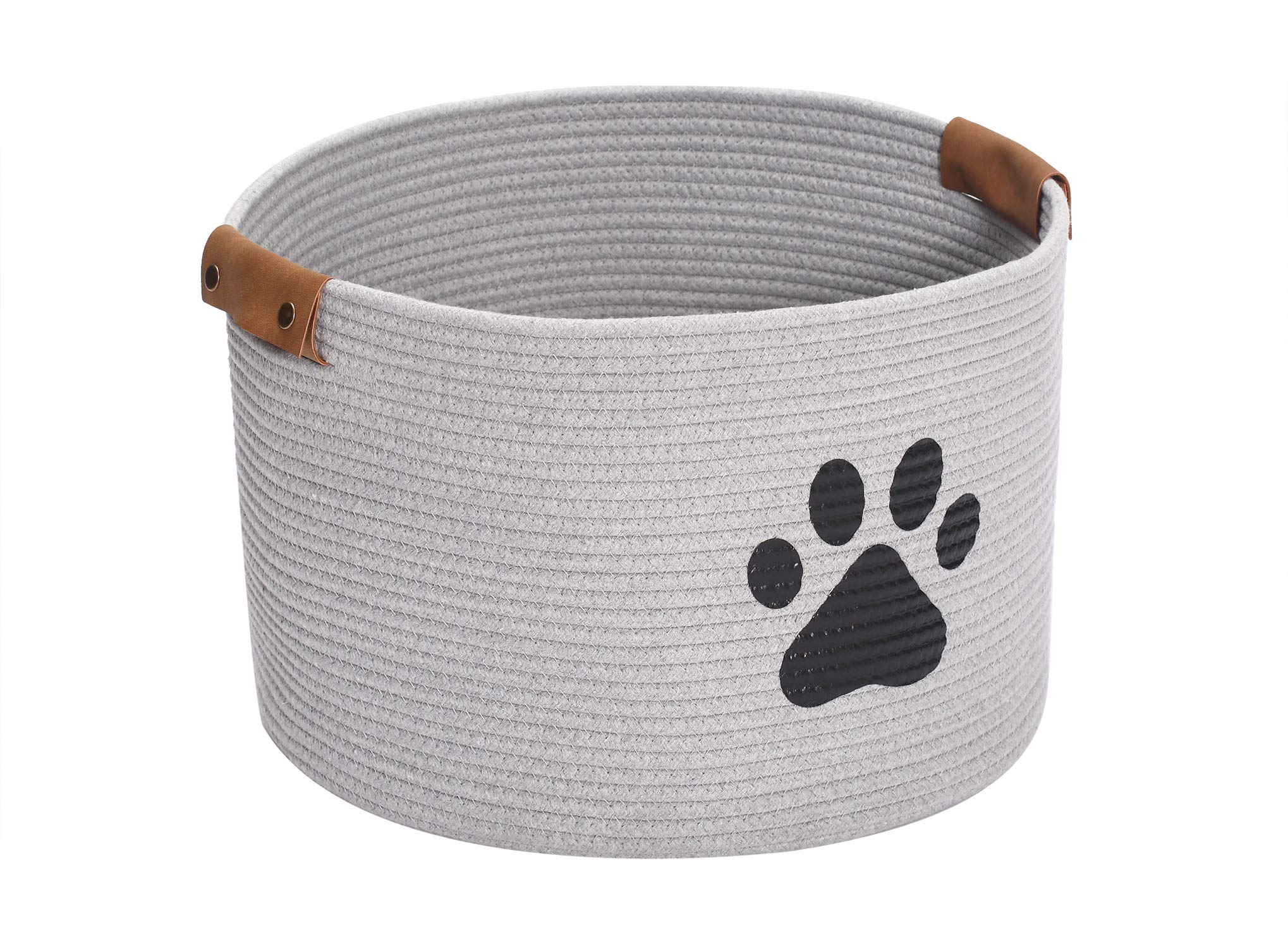 MoreziDog toy bin pet cat toy box baskets in large suff storage - Perfect for collect toys, grooming stuff, closthing, diapers for Living Room, Playroom, Closet, Home - Gray