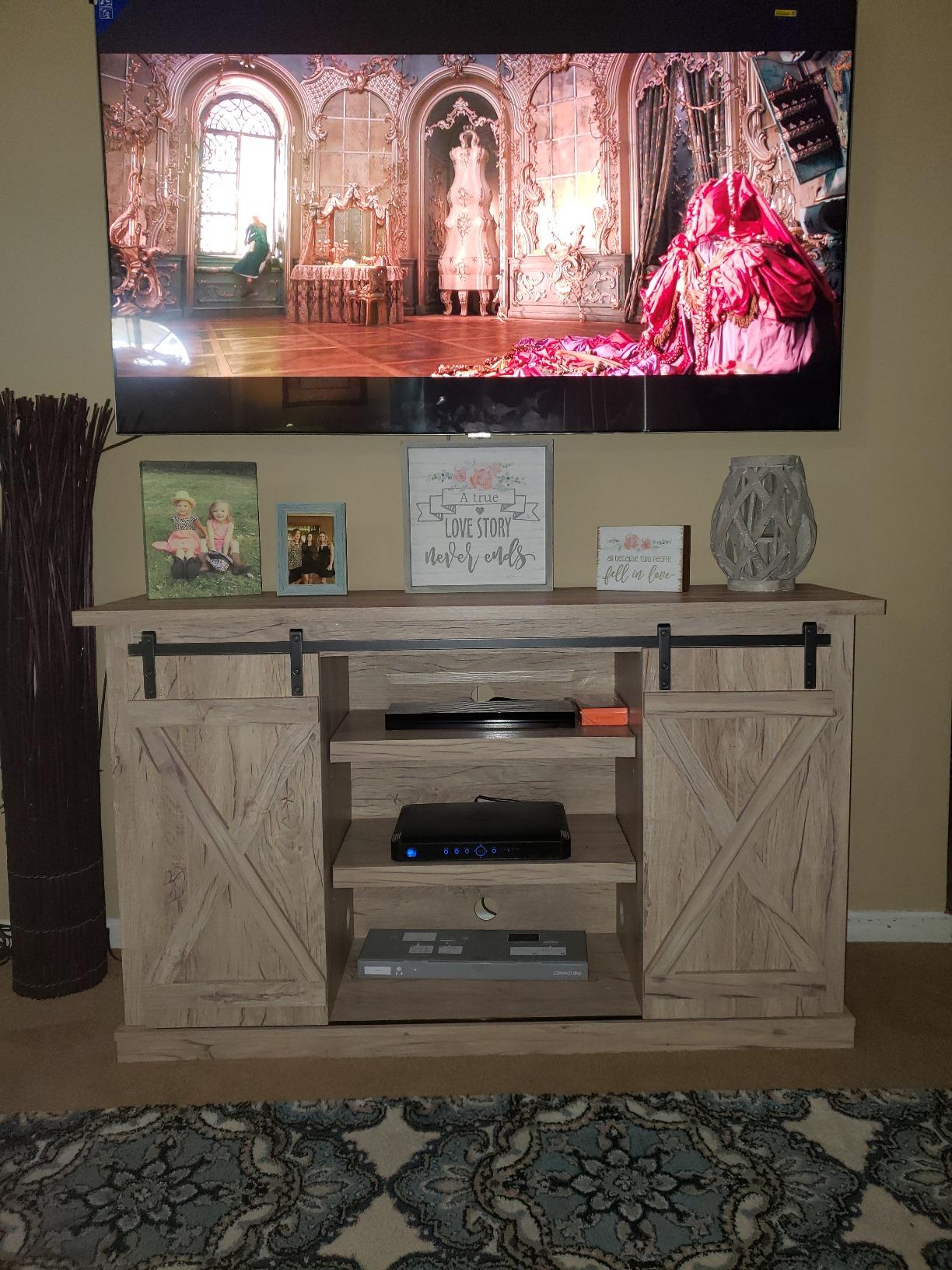 28/mo Finance Pamari Wrangler Sliding Barn Door TV Stand, OffWhite Buy Now, Pay Later