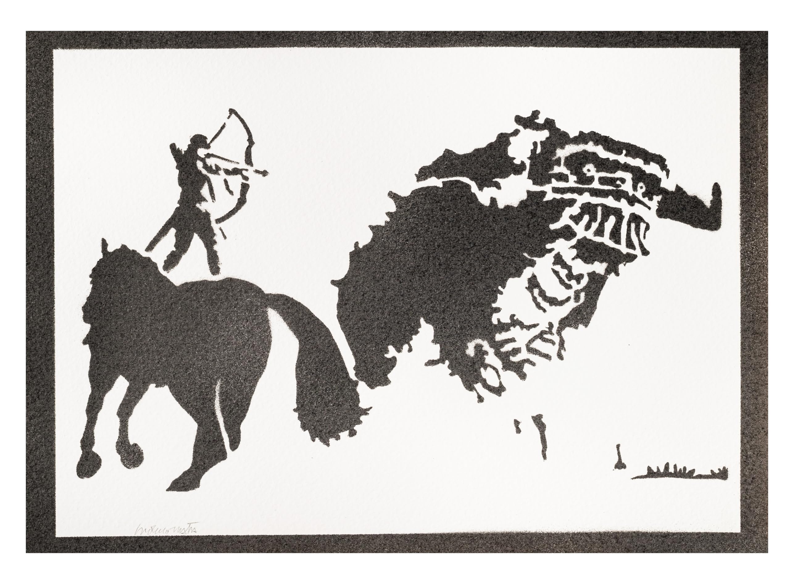 moreno-mata Real Handmade Graffiti Shadow of the Gamer Poster Room Decor Home Wall Art Decoration Bedroom Gifts for Men and Women