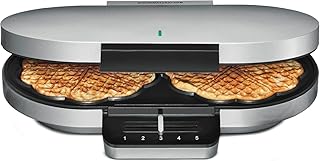 ROMMELSBACHER WA 1200 Waffeleisen Family (doppelt, Herzwaffeln, Xylan Plus Antihaftbeschichtung, stufenlose Temperaturregelung, wärmeisoliertes Gehäuse) silber