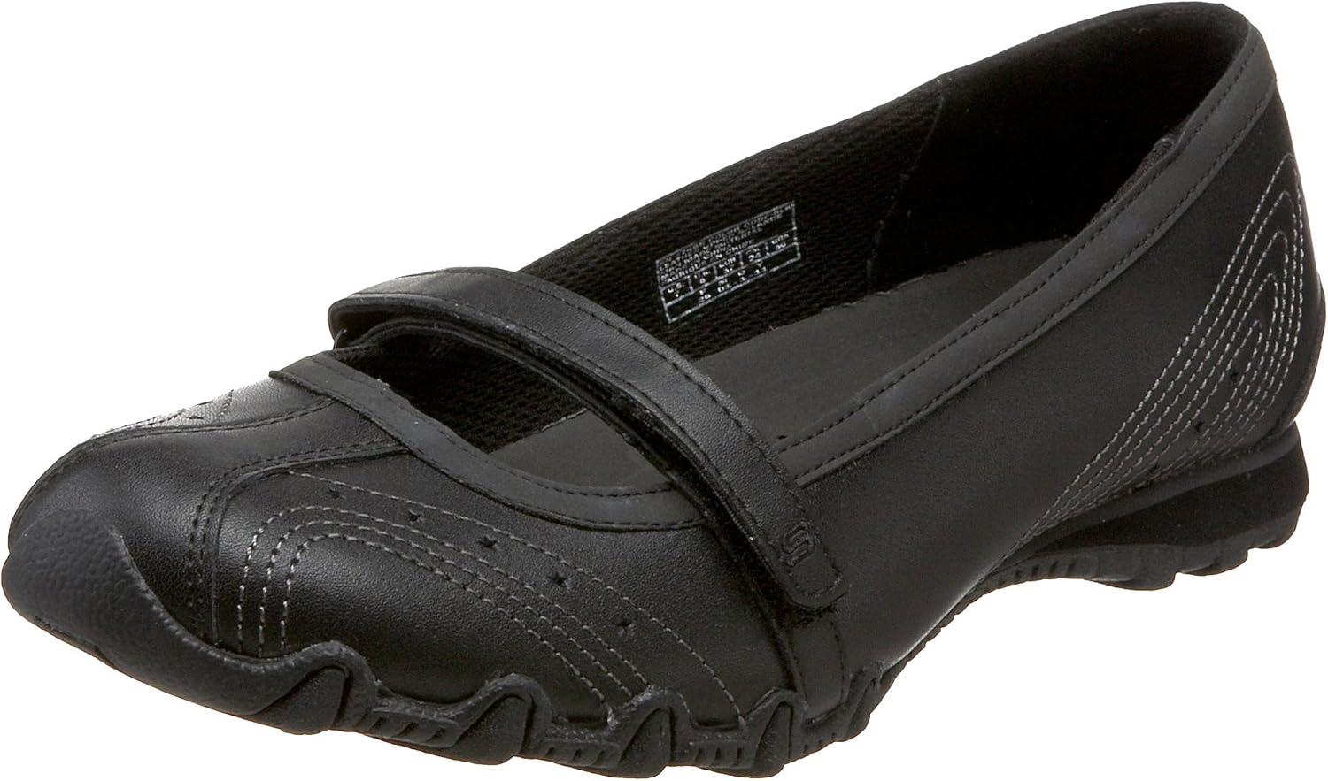 Amazon.com | Skechers Women's Bikers-Summer Blast Perorated Mary Jane, Black, 5.5 M US | Shoes