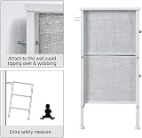 Yaheetech 5-Drawer Fabric Storage Chest Light Grey with MDF Top view 9