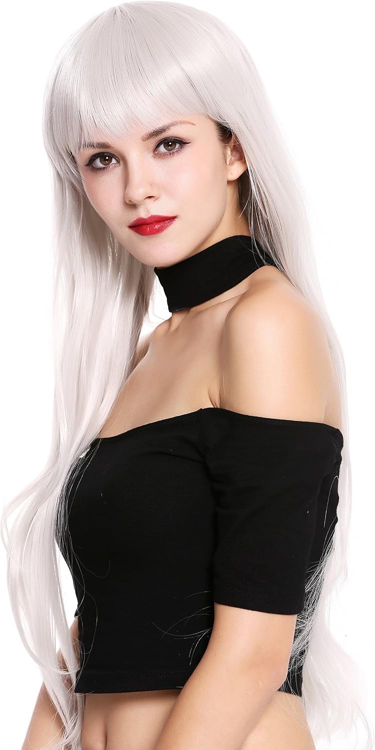 WIG ME UP - S000D75-MD60 Lady Quality Wig Cosplay long fairytale style fairy bangs fringe grayish white, White-gray (MD60) - Image 4