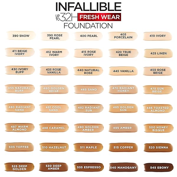 L’OREAL PARIS MAKEUP INFALLIBLE UP TO 32 HOUR FRESH WEAR LIGHTWEIGHT FOUNDATION, 520 SIENNA, 1 FL OZ, PACKAGING MAY VARY