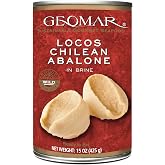GEOMAR Locos (Chilean Abalone) in Brine - Hand Caught by Divers - Nutritious Seafood Delicacy - High in Protein and Ready-to-Eat - 3 Pieces per Can (15 oz)