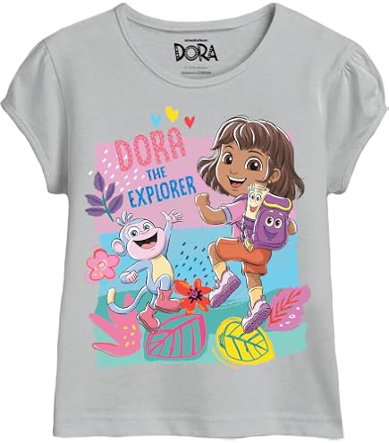 Amazon.com: Dora the Explorer Camiseta con botas y mariposas, Azul