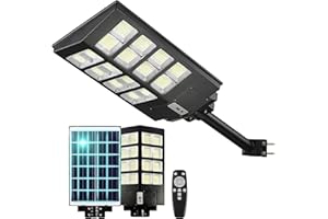 Lovus 4000W LED Solar Street Lights Outdoor, 400000LM Solar Parking Lot Lights Dusk to Dawn with Motion Sensor, Commercial Flood Security Light Solar Powered for Garage, Road, Driveway, Yard, 1 Pack