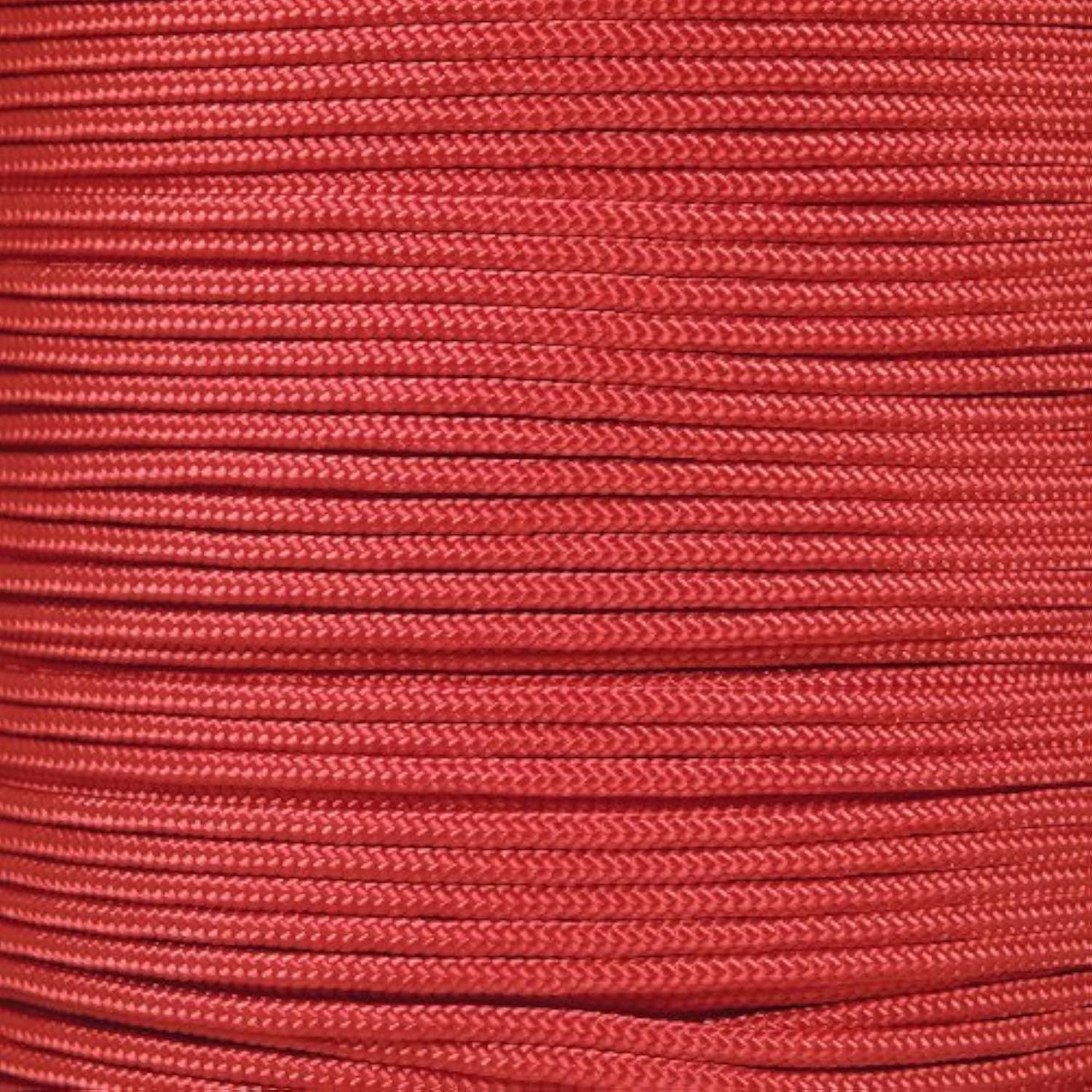 PARACORD PLANET 10, 25, 50, and 100 Foot Hanks of 425 Paracord (3mm) - Made of 100% Nylon for Tactical, Crafting, Survival, General Use, and Much More (Imperial Red, 100 Feet)