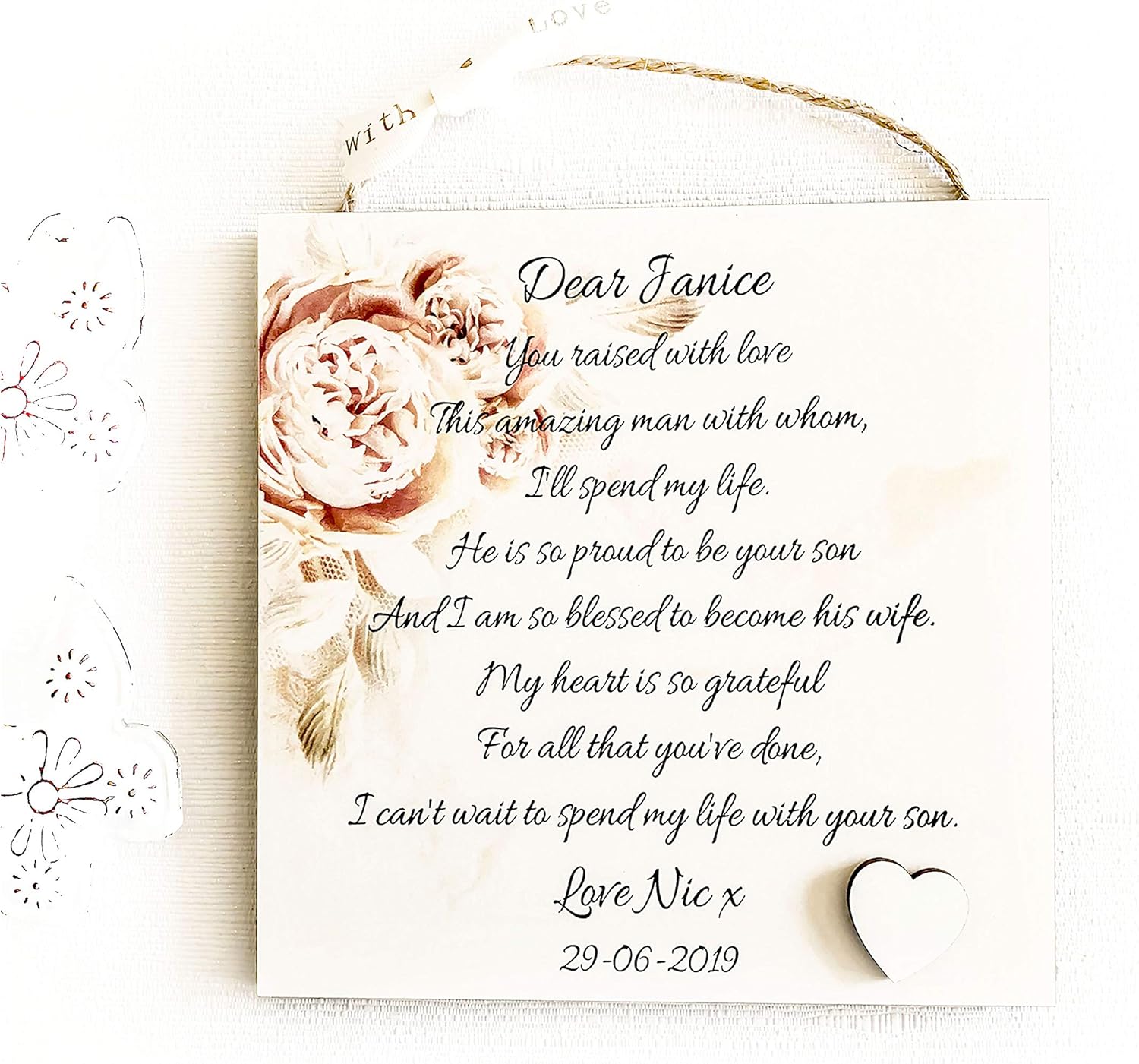 mother of the groom plaque