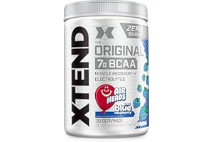SCIVATION XTEND Original BCAA Powder Airheads Candy Flavor, 7g BCAA and 2.5g L-Glutamine, Sugar Free Post Workout Muscle Recovery Drink with Amino Acids for Men & Women, 30 Servings