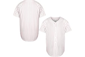 MESOSPERO Blank Jersey Plain Hipster Hip Hop for Men Button-Down Baseball Jersey Short Sleeve Shirt