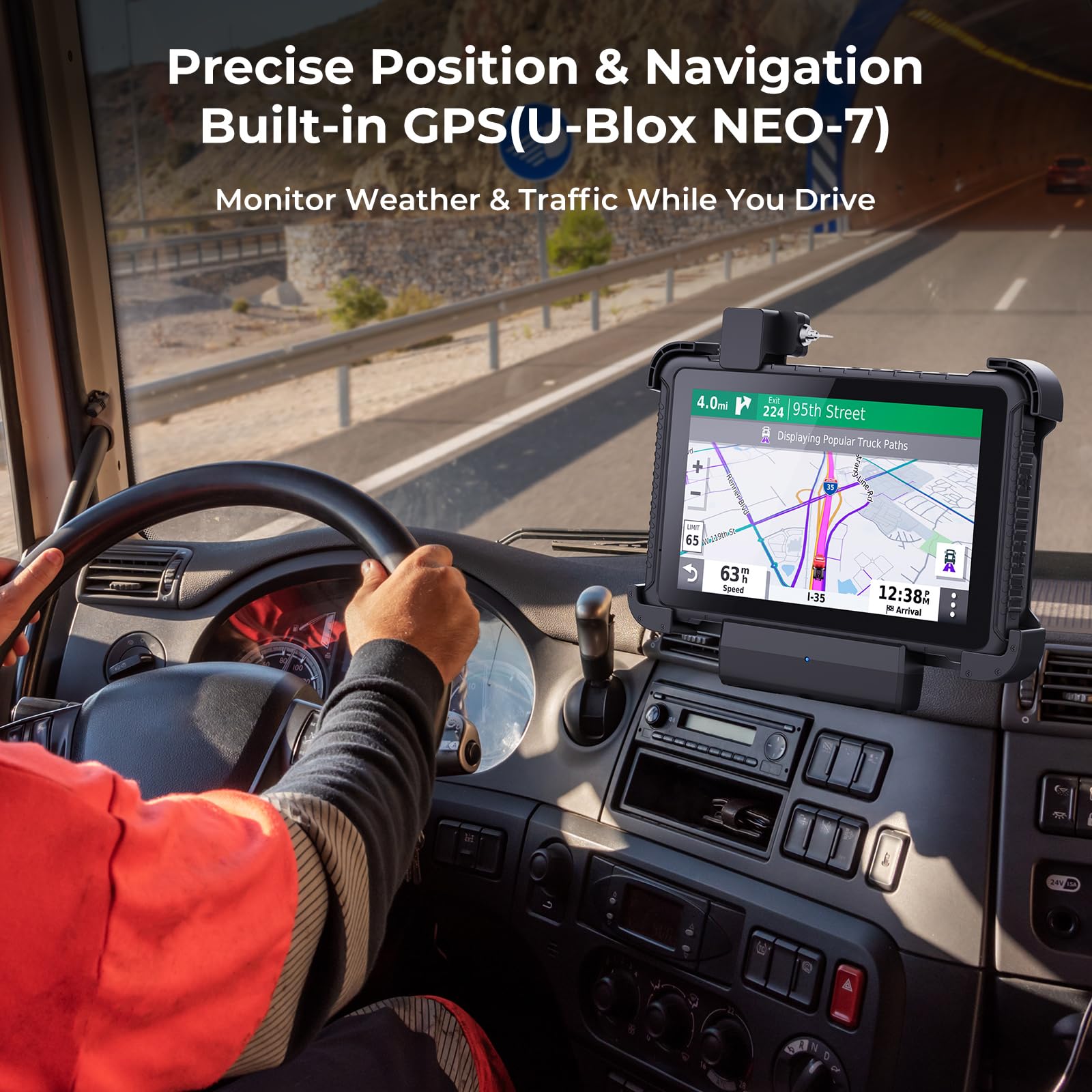 MUNBYN Rugged Tablet IRT08, 10.1 inch Windows Tablet, Windows 11 Pro, 8GB+128GB, Intel N5100,Sunlight Readable, 4G LTE GPS Heavy Duty Industrial Outdoor Work PC, BT5.1 Wi-Fi, 2Y Protection