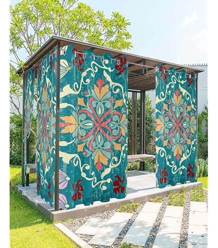 Amazon.com: EZON-CH Outdoor Curtain for Patio Waterproof, Colorful