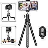 Phone Tripod, Portable Cell Phone Camera Tripod Stand with Wireless Remote, Flexible Tripod Stand for Selfies/Vlogging/Stream