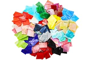 Nicunom 3.3 LB Irregular Stained Glass Scraps, Mosaic Glass Pieces Stained Mosaic Tiles Bulk for Crafts, Mosaic Making Projec