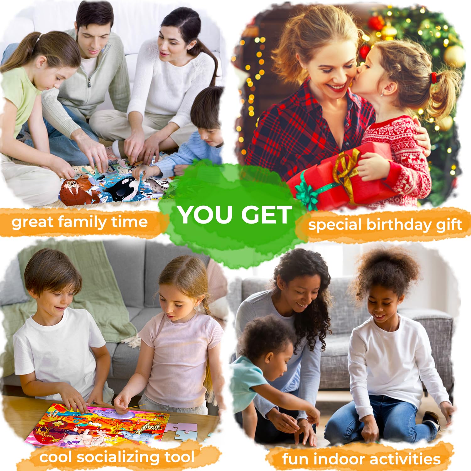 QUOKKA Puzzles for Kids Ages 4-6 – 4 x 48 Pieces Jigsaw Puzzles for Toddlers 2-4 – Children's Game Ages 3-5 for Learning Farm Animals – Educational Preschool Toy for Boys and Girls 4-8 Years Old