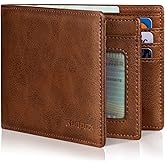 RUNBOX Wallet for Men Bifold RFID Blocking Wallets with 2 ID Window 14 Card Holders 1 cash pocket 1 Gift Box