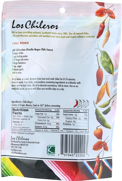 LOS CHILEROS NEGRO CHILE PODS, 2 OZ
