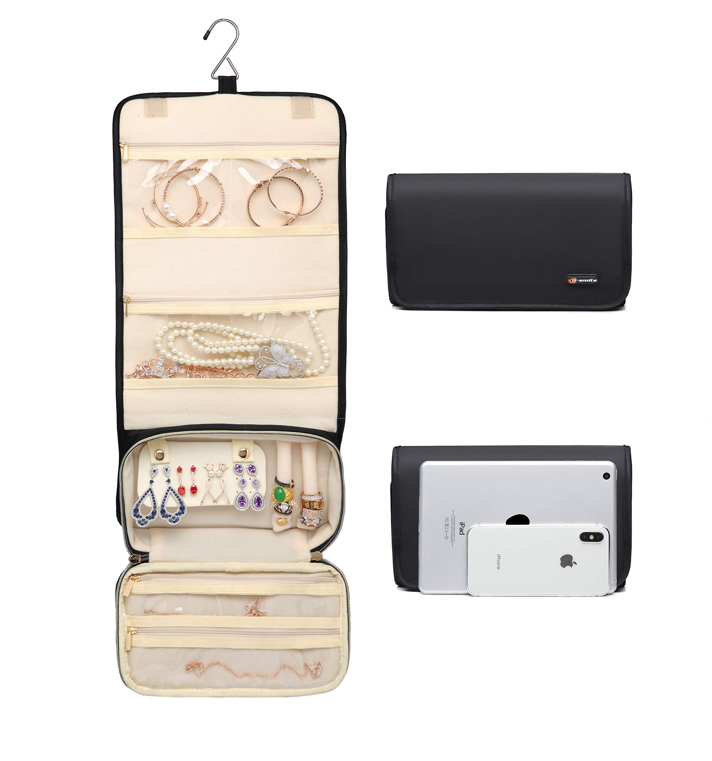 hanging travel jewelry organizer