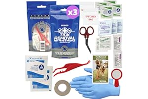 Go2Kits 3-Pack Tick Kit Plus First Aid Essentials 28 Piece Tick Removal Kit for Humans & Pets Outdoor Safety