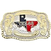 Texas State Map Flag Large Huge Rodeo Western Gold Tone Belt Buckle