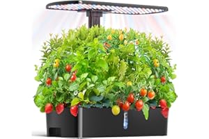 hdroor Hydroponics Growing System Kit 12 Pods Indoor Garden, Hydroponic Indoor Herb Garden Kit with Grow Light, Smart in Door Gardening Gifts for Women, Adjustable Height, Auto Timer, Quiet Pump