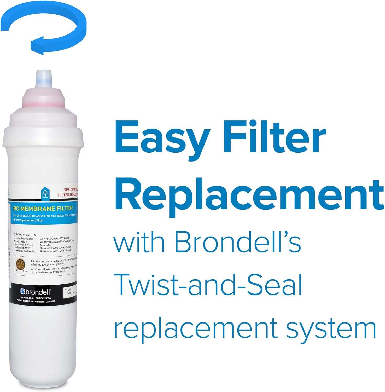 Brondell Circle Reverse Osmosis System, Under Sink, Black – 4 Stage RO Water Designer Chrome Faucet– Quick Change Filter, WQA Gold Seal-Certified - - 