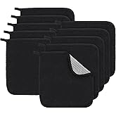 Tudomro 10 Pcs Exfoliating Washcloths Double Sided Man Wash Cloths Body Face Exfoliating Scrub Cloths for Shower Men Women(10 x 10 Inch,Black)