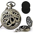 Infinity Guard Mini DND Dice Set with Pocket Watch Shell, 7PCS Polyhedral Metal Dice Set Perfect for Dungeons and Dragons, MTG, Role Playing Board Games Accessory (ZY01-Bronze)