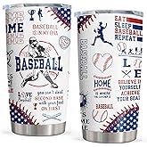 Vuxoye Christmas Baseball Gifts for Boys 8-12, Baseballs Gift for Men, Gifts for Boys Who Love Baseball, Base-Ball Coach/Team/Kids Presents, Base-Ball Tumbler 20oz 1PC