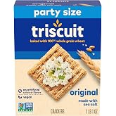 Triscuit Original Whole Grain Wheat Crackers, Healthy Snacks, 17 oz | Party Size, Vegan Crackers, Lunch Snacks, 100% Whole Grain Wheat, Non-GMO, No Artificial Colors or Flavors