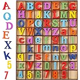 AOCEAN 10 Inch White Big Wood Letters, Unfinished Wooden Letters For Wall Decor, Standing Letters Slices Sign Board Decoration, Craft Home Party Projects (E