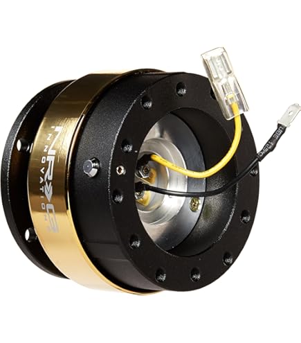 350mm Black Grip Racing Sport Steering Wheel Gold