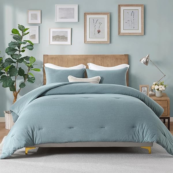 SAHSAHCASA QUEEN SIZE LONG-STAPLE COTTON COMFORTER SET –...