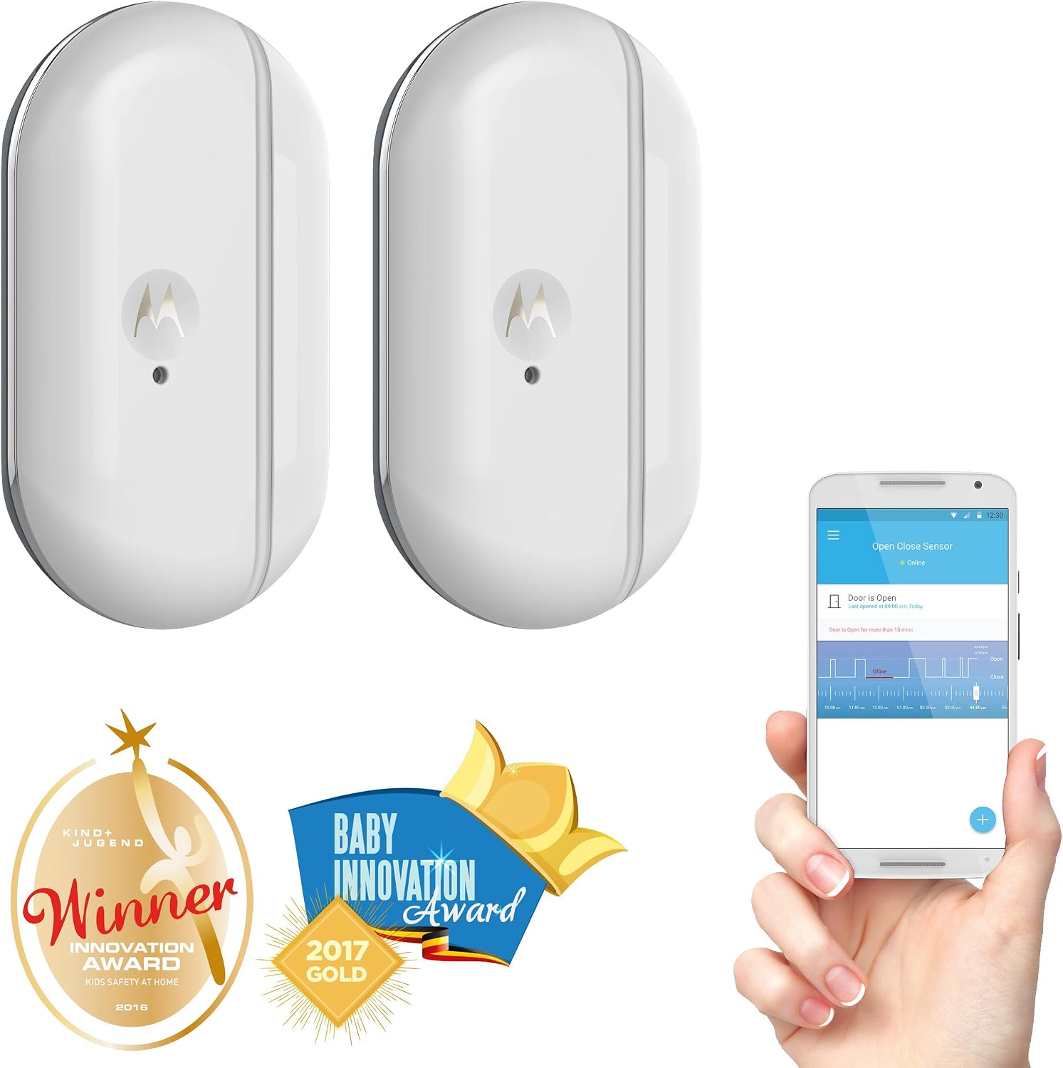 Motorola Smart Nursery Twin Alert Sensor With Window And Door Open And Closed Notifications - Image 3