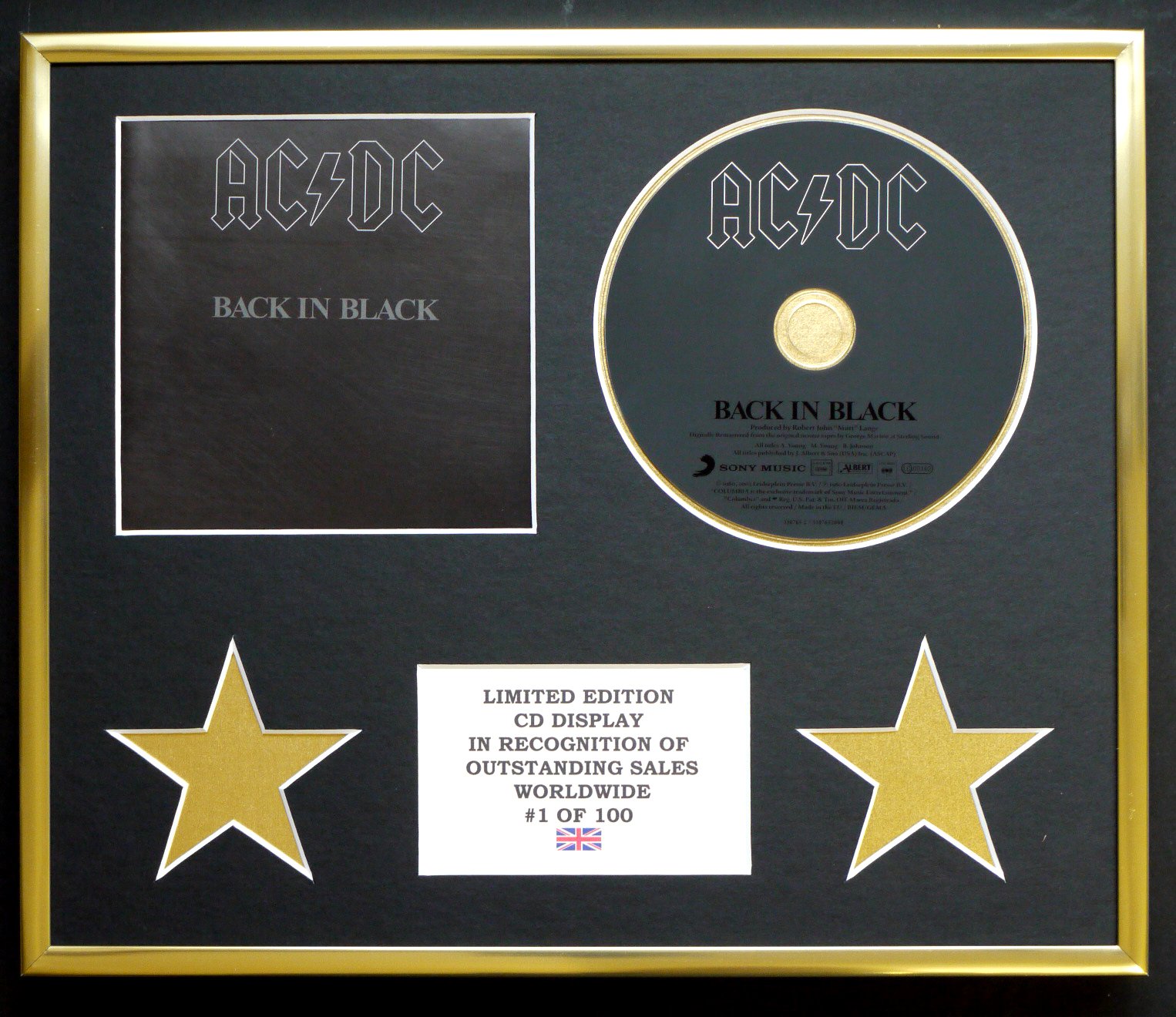 AC/DC/CD DISPLAY/LIMITED EDITION/COA/BACK IN BLACK