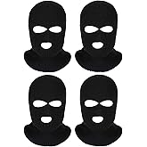 Blulu 4 Pcs 3 Hole Full Face Mask Cover Ski Mask Winter Balaclava Cap Knitted Face Cover for Winter Outdoor Sports