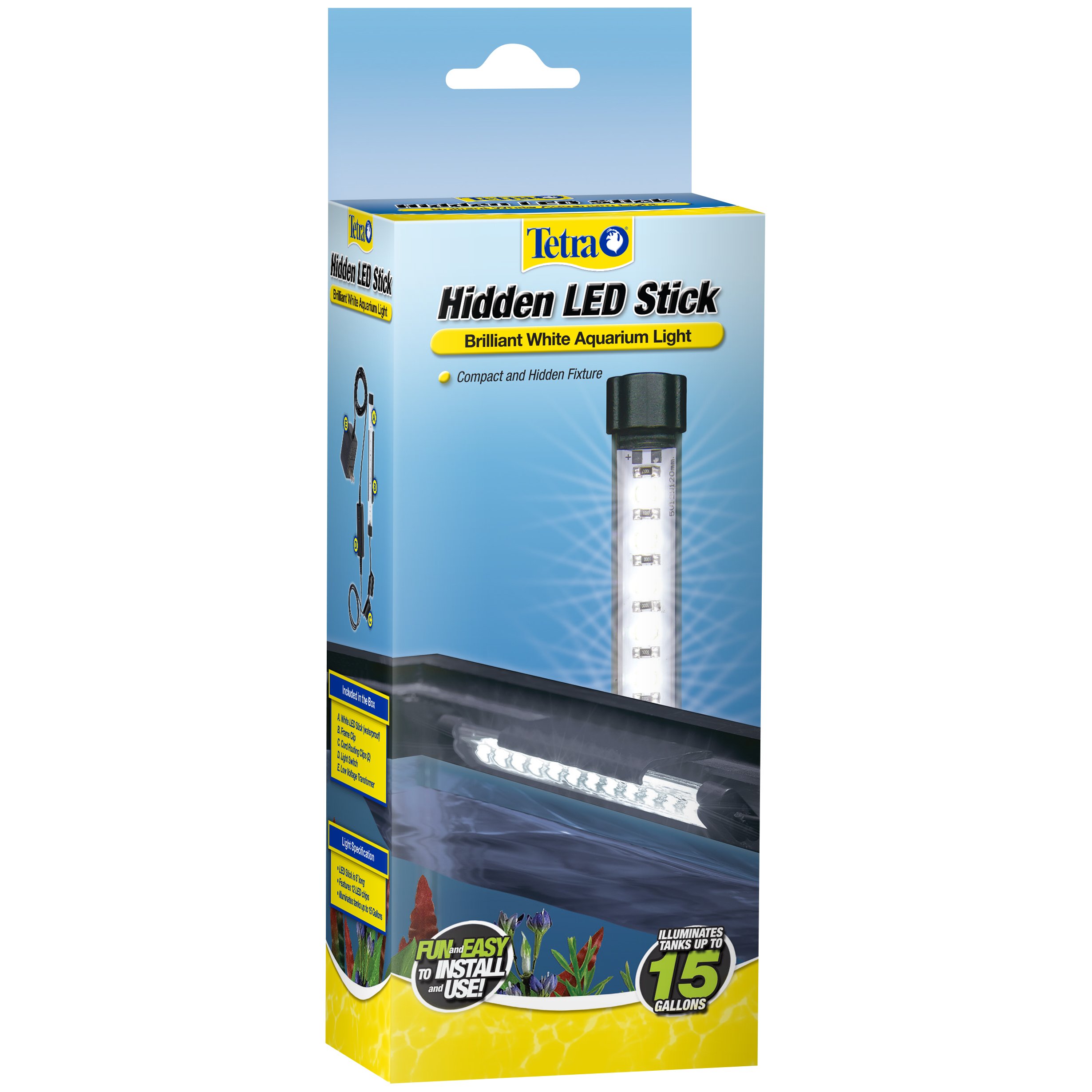Photo 1 of Tetra Hidden LED Stick 6 Inches, Brilliant White Aquarium Light for Tanks Up to 15 Gallons, Model Number: 26658