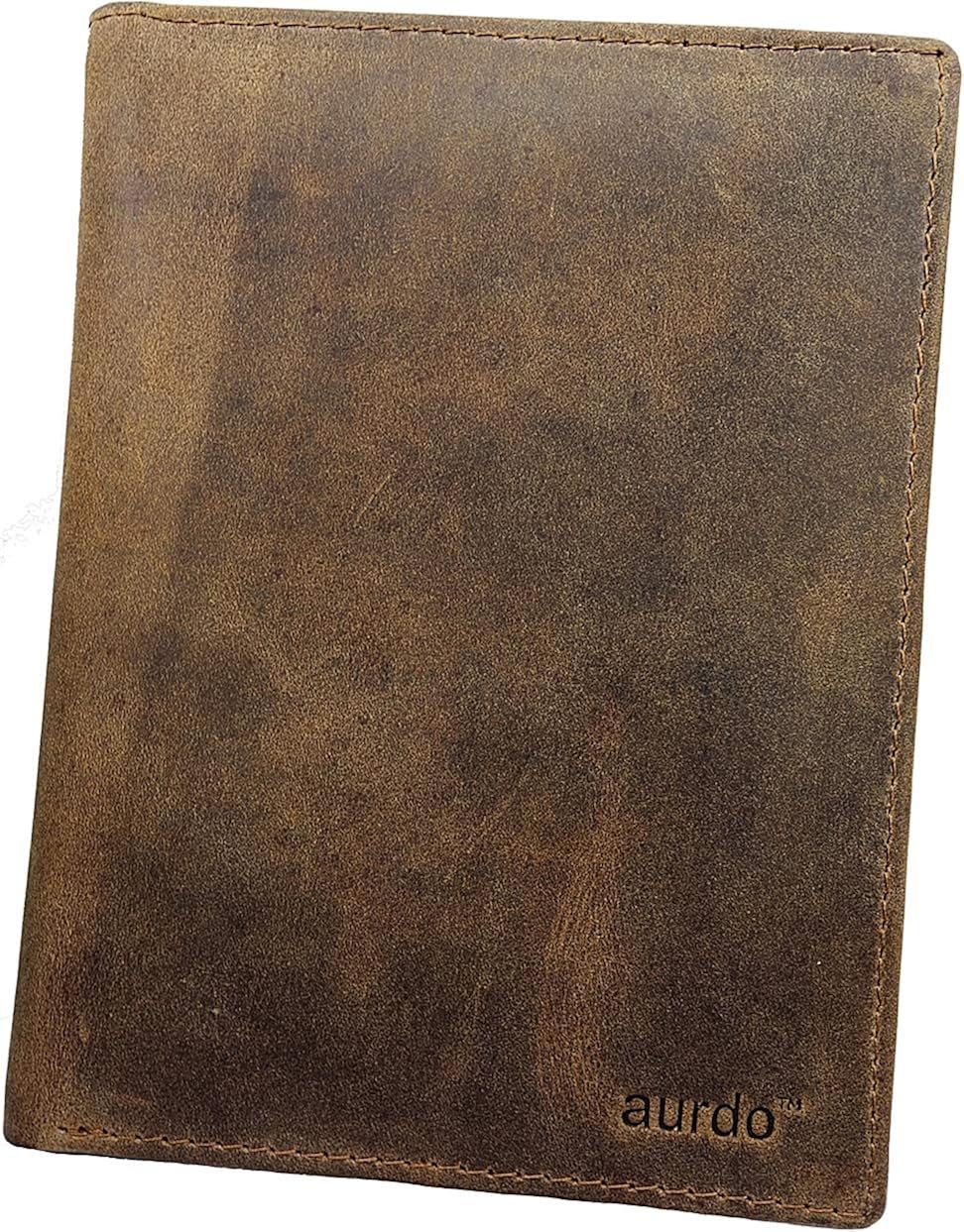 AurDo RFID Blocking Real Leather Passport Holder Cover Case & Travel Wallet for Men & Women (Hunter Natural Brown): Clothing
