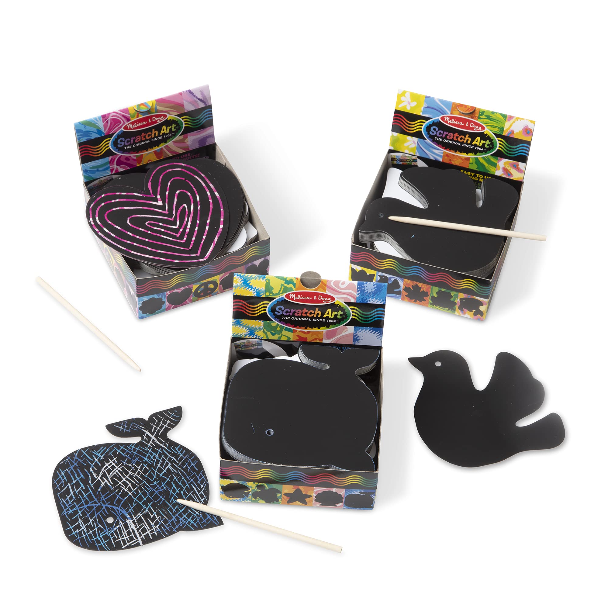 Melissa & Doug Bundle of 3 Scratch Art Mini Notes - Ocean, Nature and Favourite Things, 3 years+, Gift for Boy or Girl