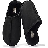 Mens Slippers 100% Genuine Leather Genuine Shearling House Slippers for Men | 100% Genuine Shearling Cozy Mens Shoes Waterproof Fall Shoes for Men - Comfortable Indoor &amp; Outdoor Wear Mens House Slippers