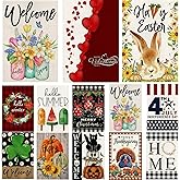 Garden Flags 12x18 Double Sided, Set of 12 Yard Flags for Outside Seasonal Garden Flag Outdoor Holiday Farmhouse Decorations Flags for All Seasons(Seasonal)