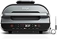 Ninja FG551 Foodi Smart XL 6-in-1 Indoor Grill with 4-Quart Air Fryer Roast Bake Dehydrate Broil and Leave-in Thermometer, with Extra Large Capacity, and a Stainless Steel Finish