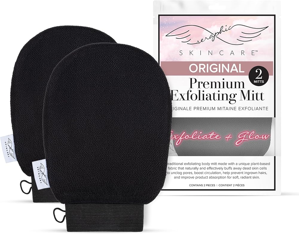 Original Premium Exfoliating Gloves for Body 2pc - Body Scrubber Exfoliator | Traditional Body Scrub Glove, Kessa Korean Wash