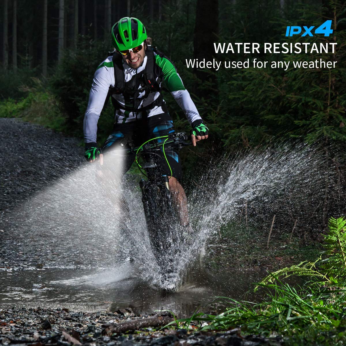 Keenstone Bike Light, Rechargeable LED Bike Lights Front and Back 2 Pack, Bicycle Headlight 700 Lumen Zoomable and Bike Taillight Easy Install & Quick Release Includes Batteries and Charger