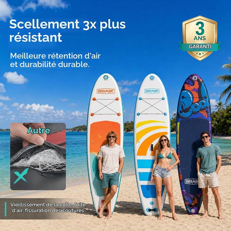Paddle Gonflable Adulte, SUP Stable 204kg avec Kit, Graffiti