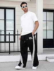 GORGLITTER Men's Baggy Wide Leg Sweatpants Y2K