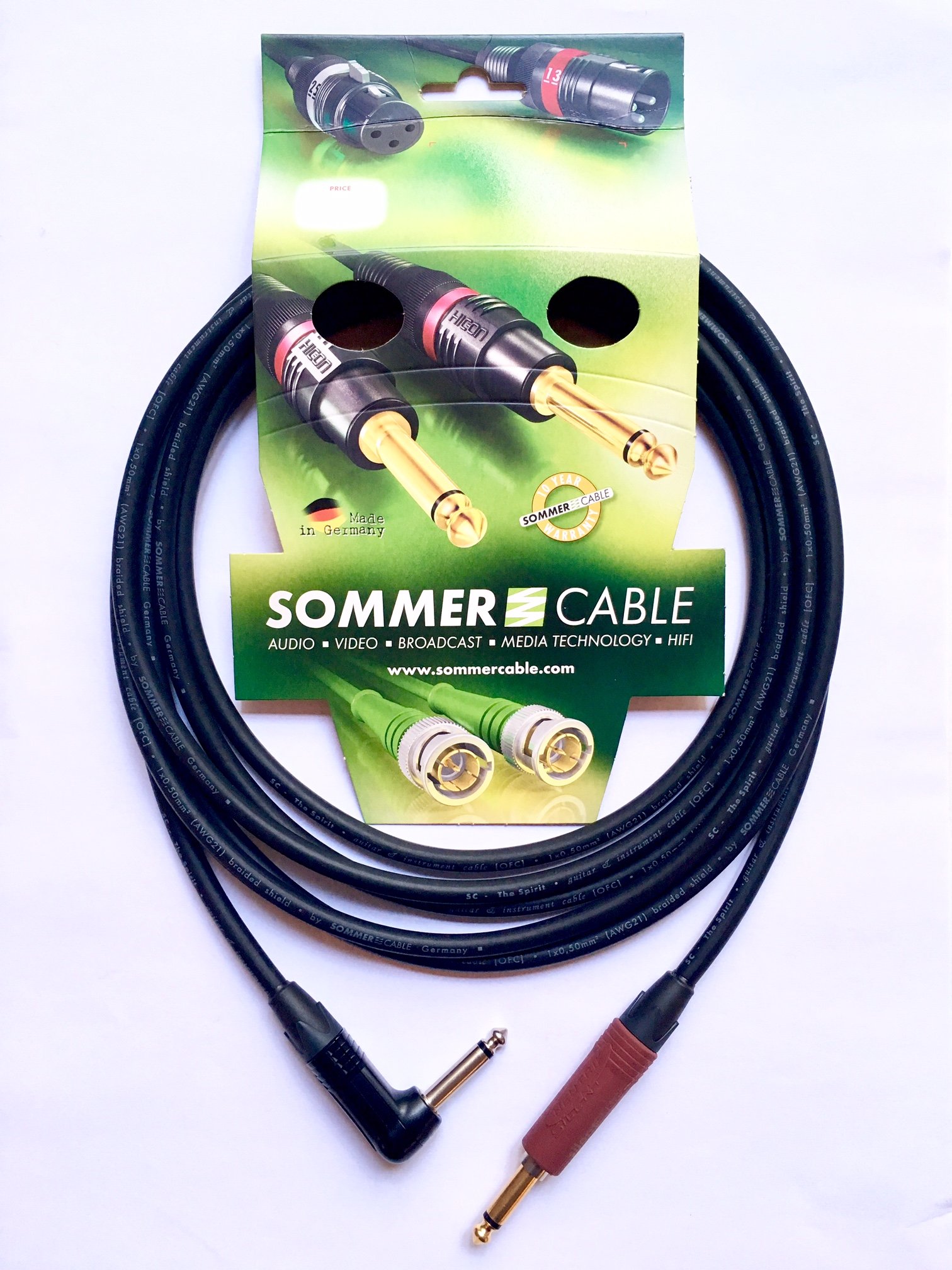 Sommer Cable - Instrument Cable SC-Spirit - Jacks NP2RX-BAG / NP2X-AU-SILENT Neutrik (6m - 19,7ft) Made in Germany by Sommer Cable