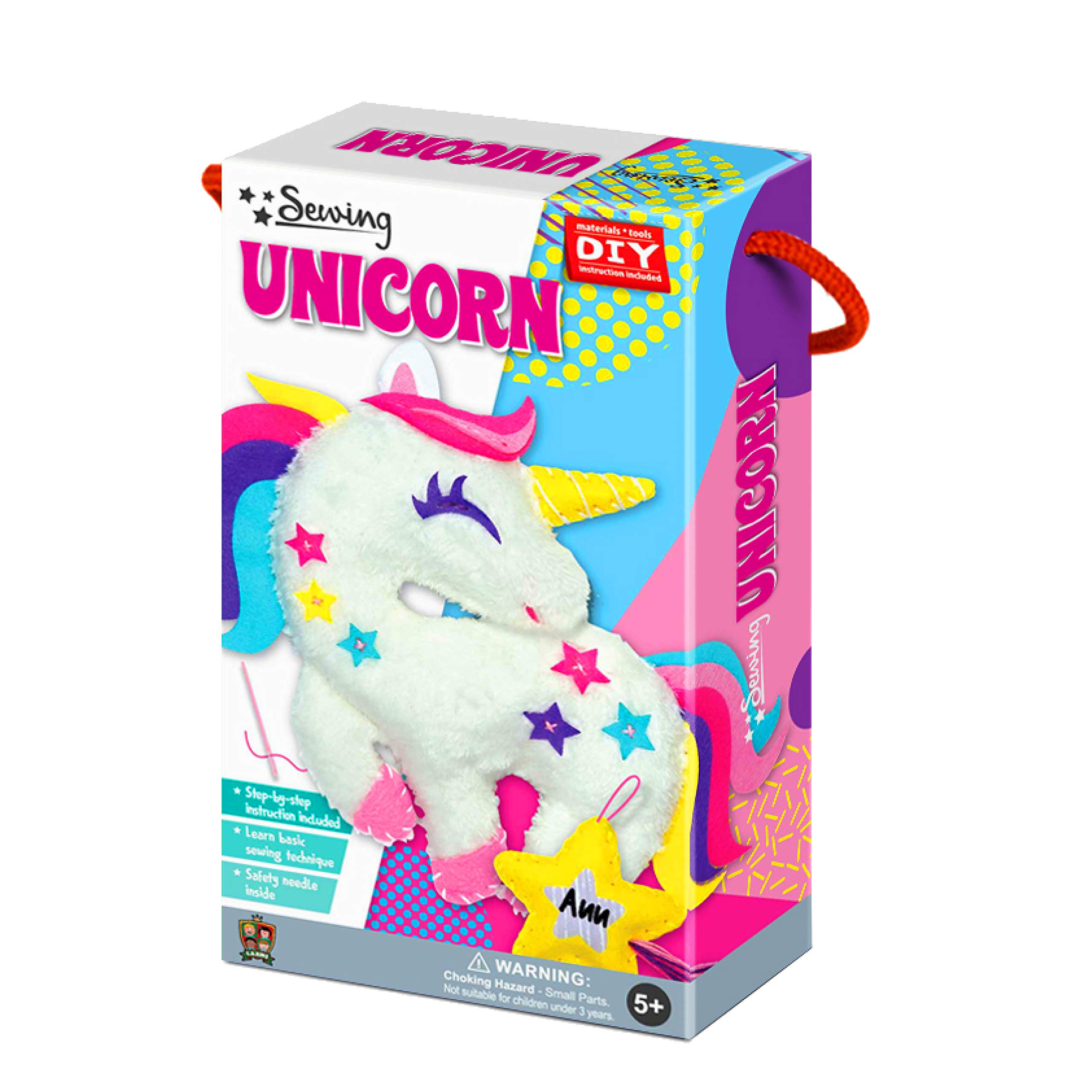 C.S. Kids Magic World DIY Personalised Unicorn Sewing Kit |Frist Sewing Arts & Crafts Gifts | Educational Sewing Kit for Kids | Sew Your Own Unicorn (Safety Neddle & Instruction Included)