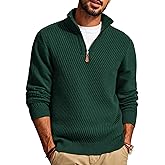 PJ PAUL JONES Mens Quarter Zip Pullover Sweaters Casual Slim Fit Knit Texture Sweater